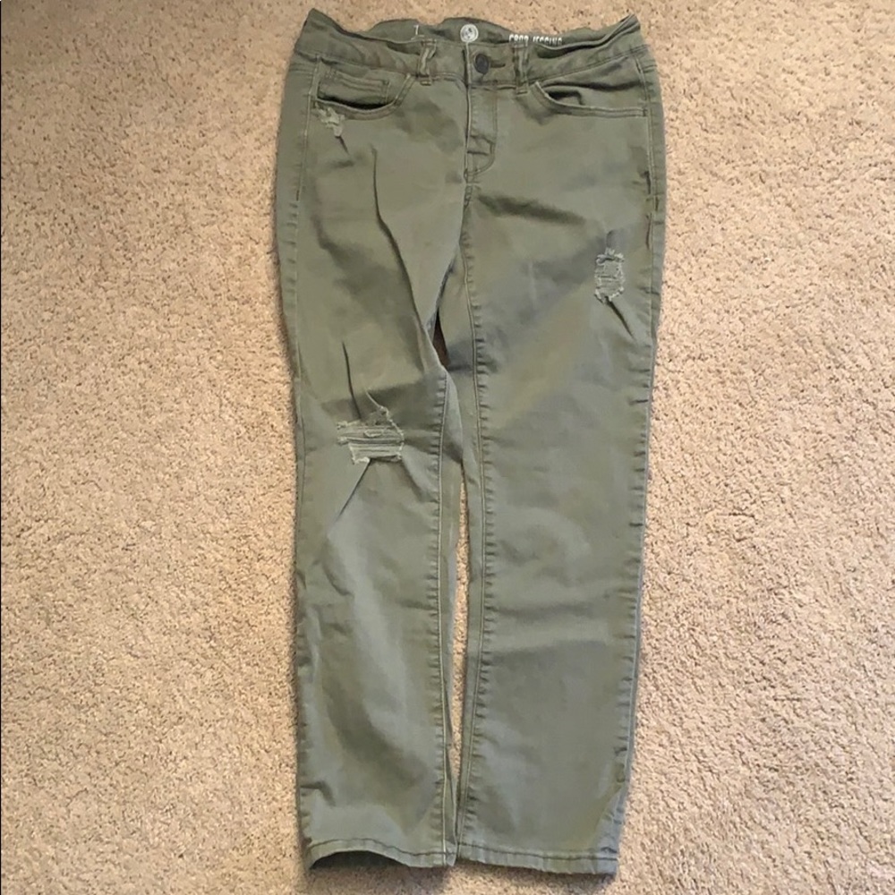 Army green jeans
